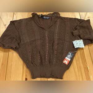NWT Vintage 20 Ans by Mariea Kim Vintage 1980’s Brown Knit Sweater Size Medium